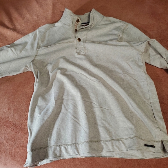 Mens XL Thermal Sherpa Pull Over Jacket Sweater Cream Front Button Up Jeremiah - Picture 10 of 12